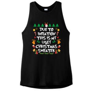 DUE TO INFLATION Ugly Christmas Pajama Ladies PosiCharge Tri-Blend Wicking Tank