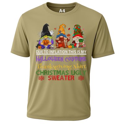 Due To Inflation This Is My Halloween Thanksgiving Christmas Cooling Performance Crew T-Shirt