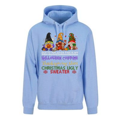 Due To Inflation This Is My Halloween Thanksgiving Christmas Unisex Surf Hoodie