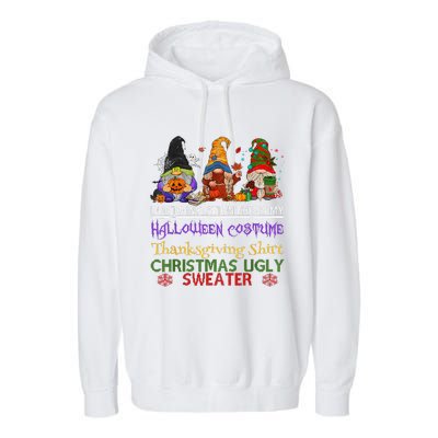 Due To Inflation This Is My Halloween Thanksgiving Christmas Garment-Dyed Fleece Hoodie