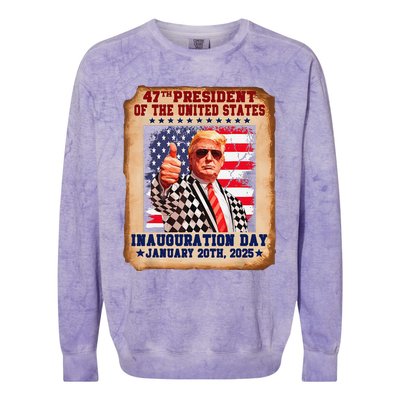 Donald Trump Inauguration Day 2025 47th Usa President Colorblast Crewneck Sweatshirt