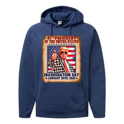 Donald Trump Inauguration Day 2025 47th Usa President Performance Fleece Hoodie