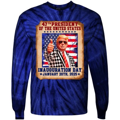 Donald Trump Inauguration Day 2025 47th Usa President Tie-Dye Long Sleeve Shirt