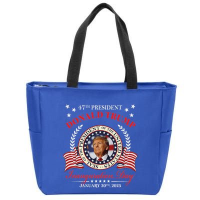 Donald Trump Inauguration Day 2025 Usa 47th Zip Tote Bag