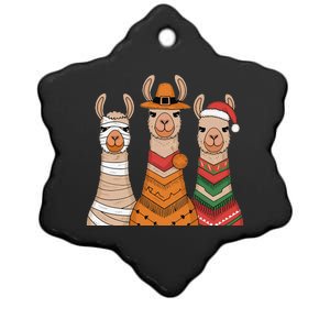 Due To Inflation Halloween Thanksgiving Christmas Llama Ceramic Star Ornament