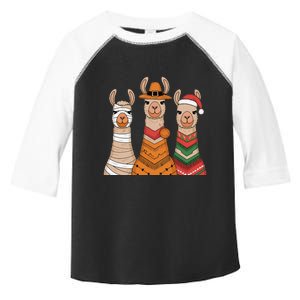 Due To Inflation Halloween Thanksgiving Christmas Llama Toddler Fine Jersey T-Shirt