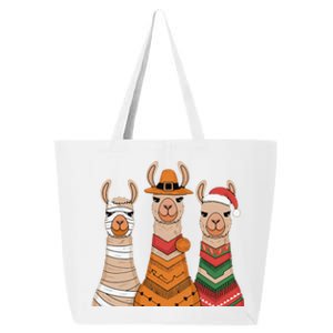 Due To Inflation Halloween Thanksgiving Christmas Llama 25L Jumbo Tote