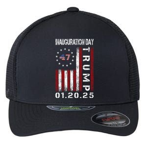 Donald Trump Inauguration Day 2025 47th President Usa Flag Flexfit Unipanel Trucker Cap