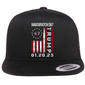 Donald Trump Inauguration Day 2025 47th President Usa Flag Flat Bill Trucker Hat