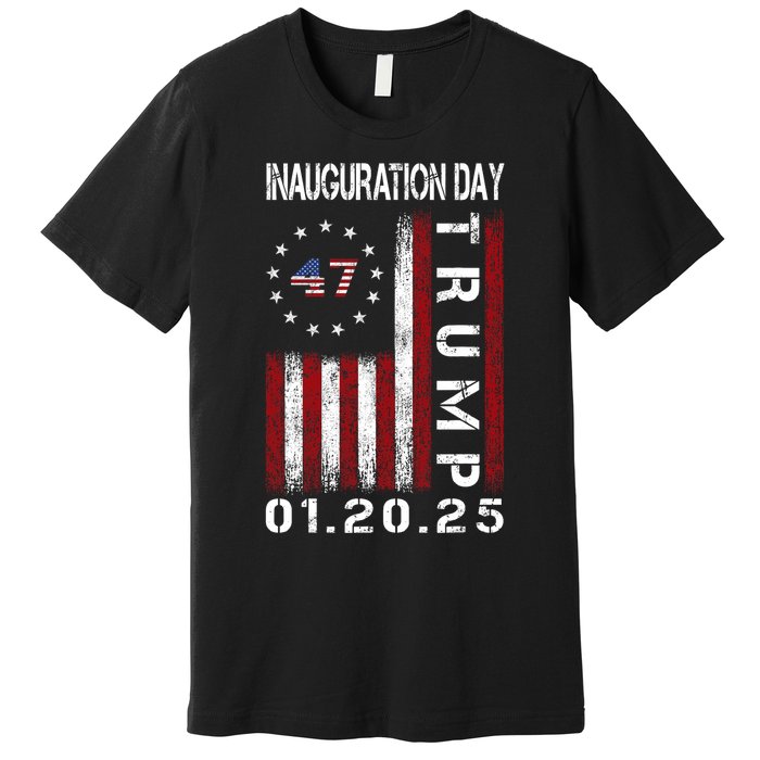 Donald Trump Inauguration Day 2025 47th President Usa Flag Premium T-Shirt