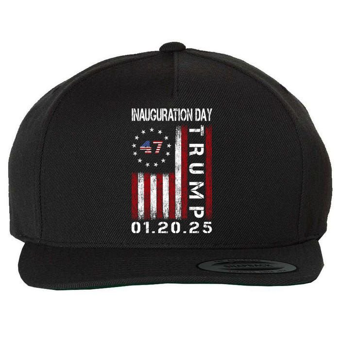 Donald Trump Inauguration Day 2025 47th President Usa Flag Wool Snapback Cap