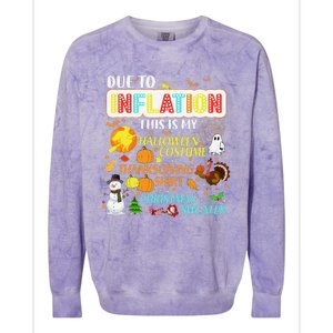 Due To Inflation This Is My Halloween Thanksgiving Xmas Colorblast Crewneck Sweatshirt