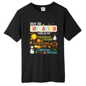 Due To Inflation This Is My Halloween Thanksgiving Xmas Tall Fusion ChromaSoft Performance T-Shirt