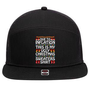 Due To Inflation This Is My Ugly Christmas Sweaters 7 Panel Mesh Trucker Snapback Hat