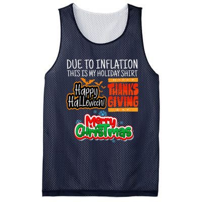 Due To Inflation This Is My Halloween Thanksgiving Christmas Mesh Reversible Basketball Jersey Tank