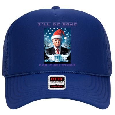 Donald Trump Ill Be Home For Christmas Inauguration High Crown Mesh Back Trucker Hat