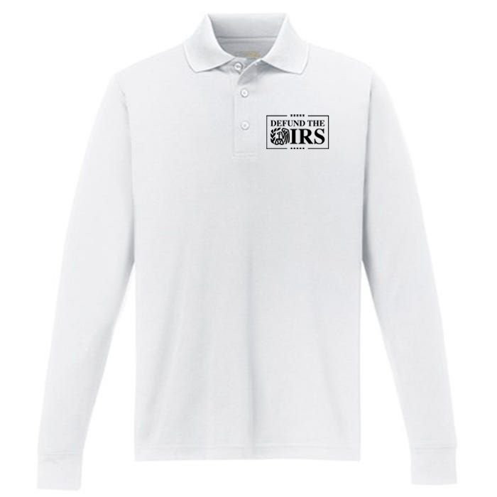 Defund The IRS Performance Long Sleeve Polo