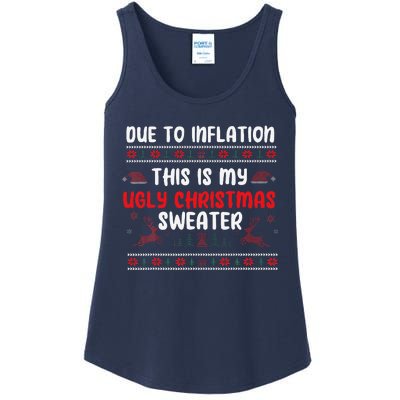 Due To Inflation Ugly Christmas Sweater Funny Xmas Ladies Essential Tank