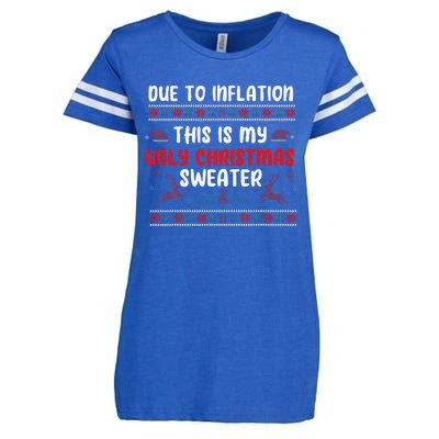 Due To Inflation Ugly Christmas Sweater Funny Xmas Enza Ladies Jersey Football T-Shirt