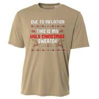 Due To Inflation Ugly Christmas Sweater Funny Xmas Cooling Performance Crew T-Shirt