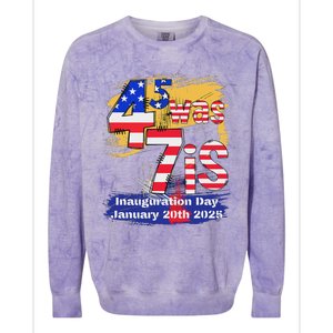 Donald Trump Inauguration Day 2025 47th President Usa Flag Colorblast Crewneck Sweatshirt