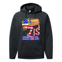 Donald Trump Inauguration Day 2025 47th President Usa Flag Performance Fleece Hoodie