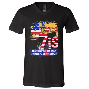 Donald Trump Inauguration Day 2025 47th President Usa Flag V-Neck T-Shirt