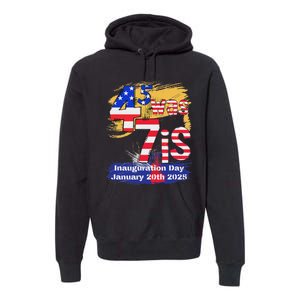 Donald Trump Inauguration Day 2025 47th President Usa Flag Premium Hoodie