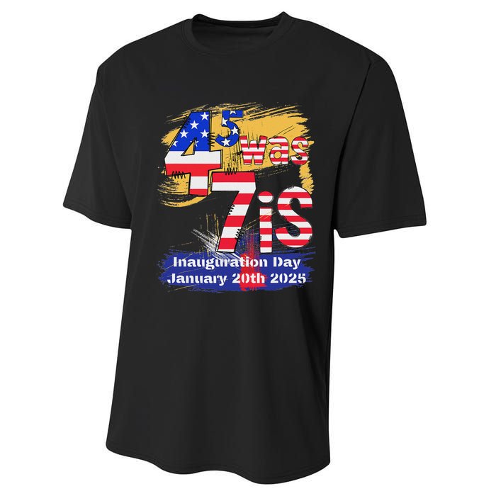 Donald Trump Inauguration Day 2025 47th President Usa Flag Performance Sprint T-Shirt