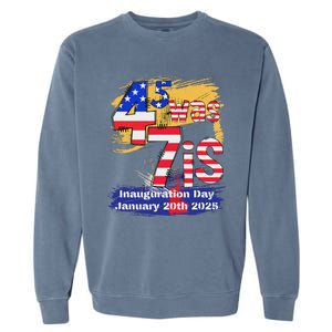 Donald Trump Inauguration Day 2025 47th President Usa Flag Garment-Dyed Sweatshirt