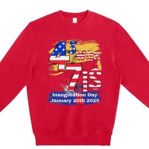 Donald Trump Inauguration Day 2025 47th President Usa Flag Premium Crewneck Sweatshirt