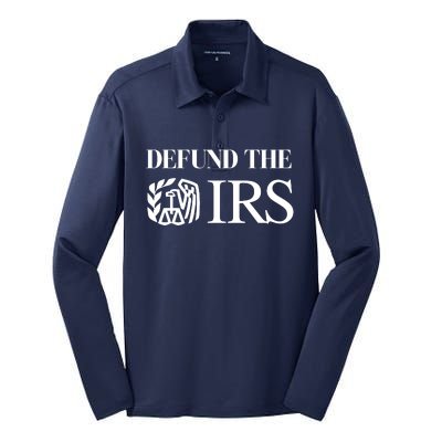 Defund The IRS Silk Touch Performance Long Sleeve Polo