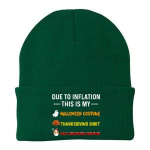 Due To Inflation This Is My Funny Halloween Costume Knit Cap Winter Beanie