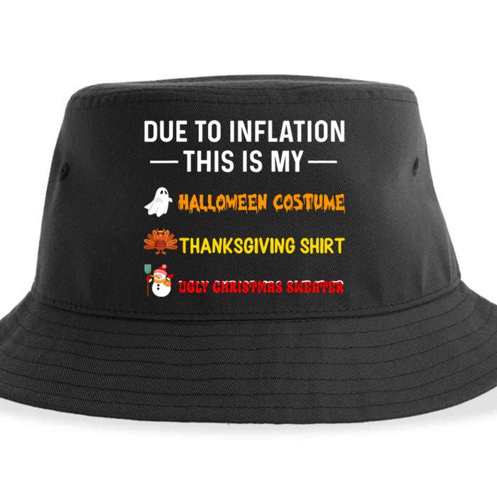 Due To Inflation This Is My Funny Halloween Costume Sustainable Bucket Hat