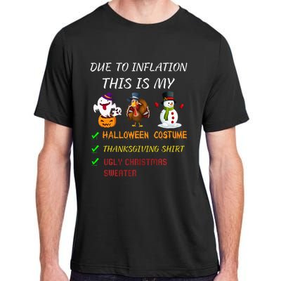 Due To Inflation This Is My Halloween Thanksgiving Christmas Adult ChromaSoft Performance T-Shirt