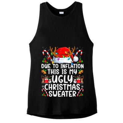 Due To Inflation This Is My Ugly Sweater Family Christmas Ladies PosiCharge Tri-Blend Wicking Tank