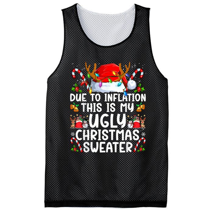 Due To Inflation This Is My Ugly Sweater Family Christmas Mesh Reversible Basketball Jersey Tank