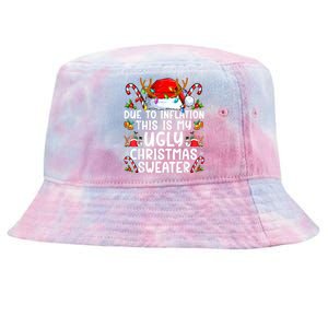 Due To Inflation This Is My Ugly Sweater Family Christmas Tie-Dyed Bucket Hat