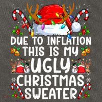 Due To Inflation This Is My Ugly Sweater Family Christmas Cotton Canvas Backpack