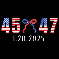 Donald Trump Inauguration Day 2025 45 47 American Flag Bow V-Neck T-Shirt