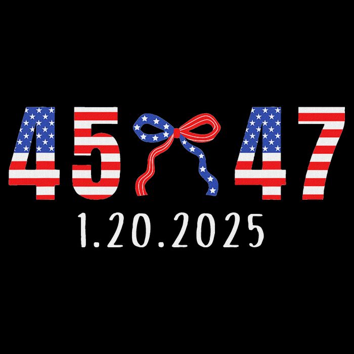 Donald Trump Inauguration Day 2025 45 47 American Flag Bow V-Neck T-Shirt