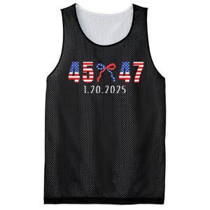 Donald Trump Inauguration Day 2025 45 47 American Flag Bow Mesh Reversible Basketball Jersey Tank