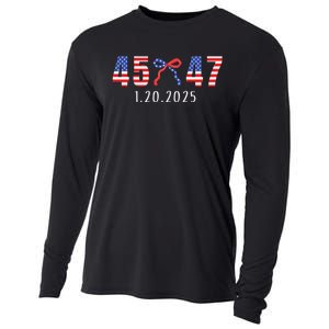 Donald Trump Inauguration Day 2025 45 47 American Flag Bow Cooling Performance Long Sleeve Crew