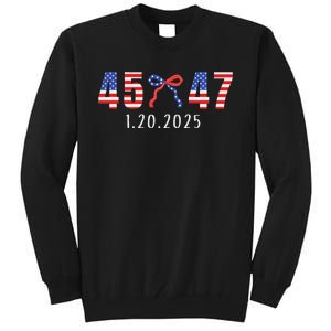 Donald Trump Inauguration Day 2025 45 47 American Flag Bow Tall Sweatshirt