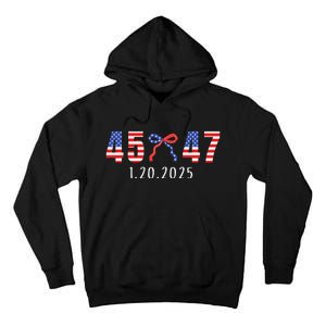 Donald Trump Inauguration Day 2025 45 47 American Flag Bow Tall Hoodie