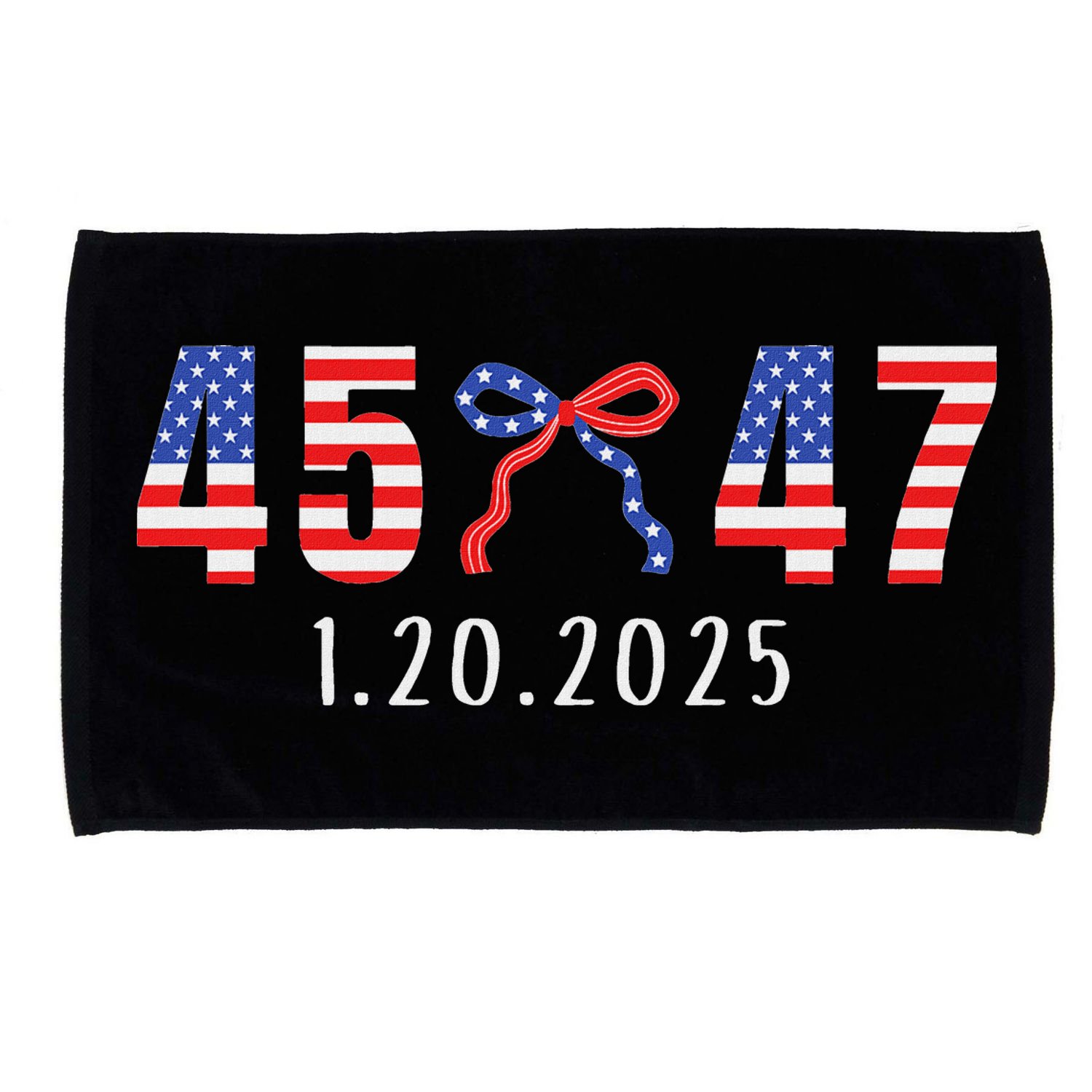 Donald Trump Inauguration Day 2025 45 47 American Flag Bow Microfiber Hand Towel