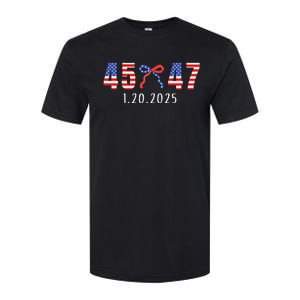 Donald Trump Inauguration Day 2025 45 47 American Flag Bow Softstyle CVC T-Shirt