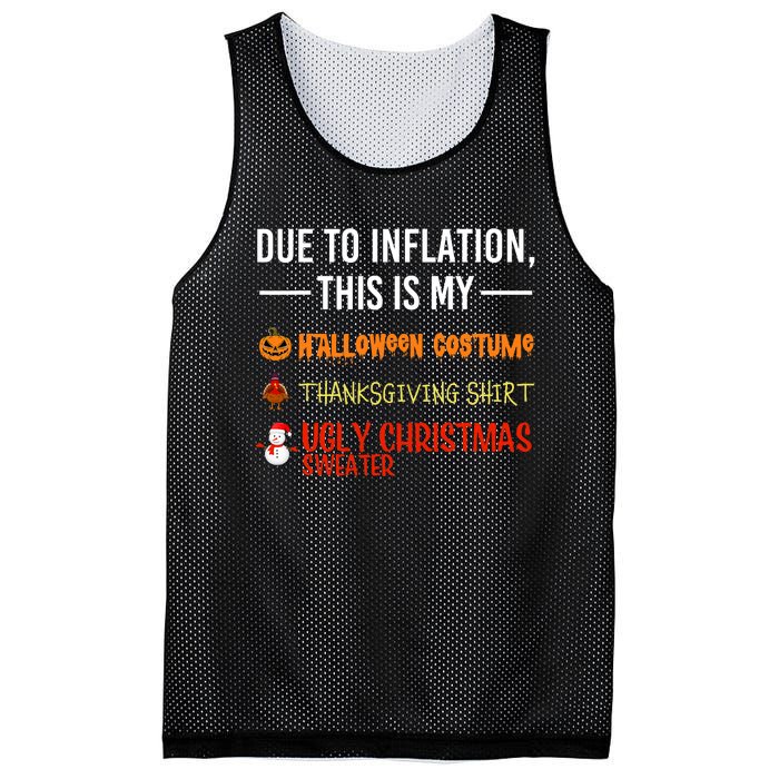 Due To Inflation This Is My Halloween Thanksgiving Christmas Mesh Reversible Basketball Jersey Tank