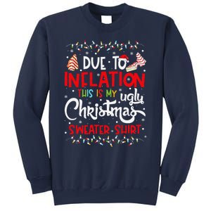 Due To Inflation This Is My Ugly Sweater Christmas Funny Sweatshirt