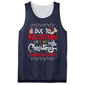 Due To Inflation This Is My Ugly Sweater Christmas Funny Mesh Reversible Basketball Jersey Tank